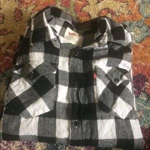 Men's Levi's black & white Flannel size M